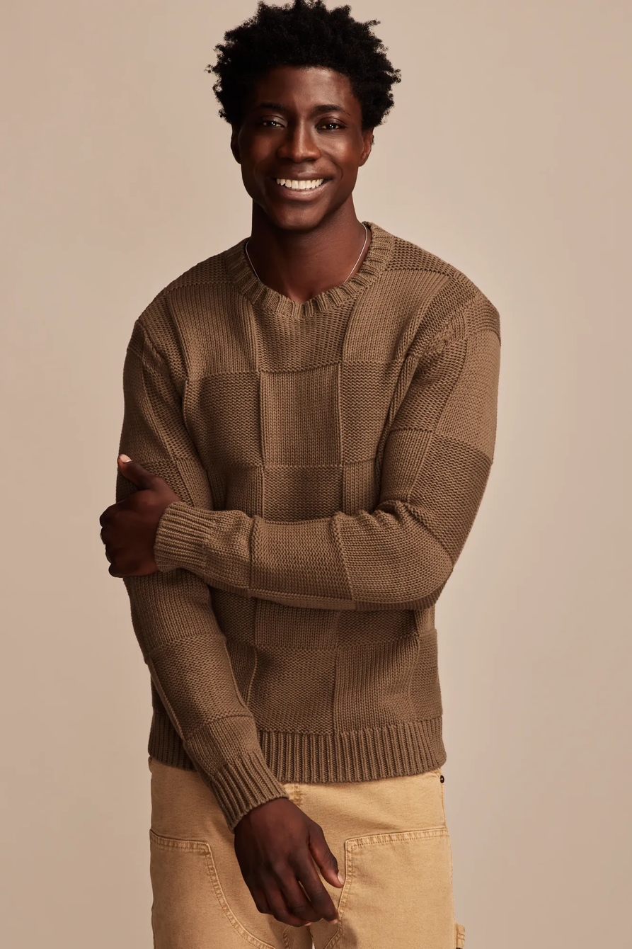 CHECK STITCH CREW NECK SWEATER, image 3