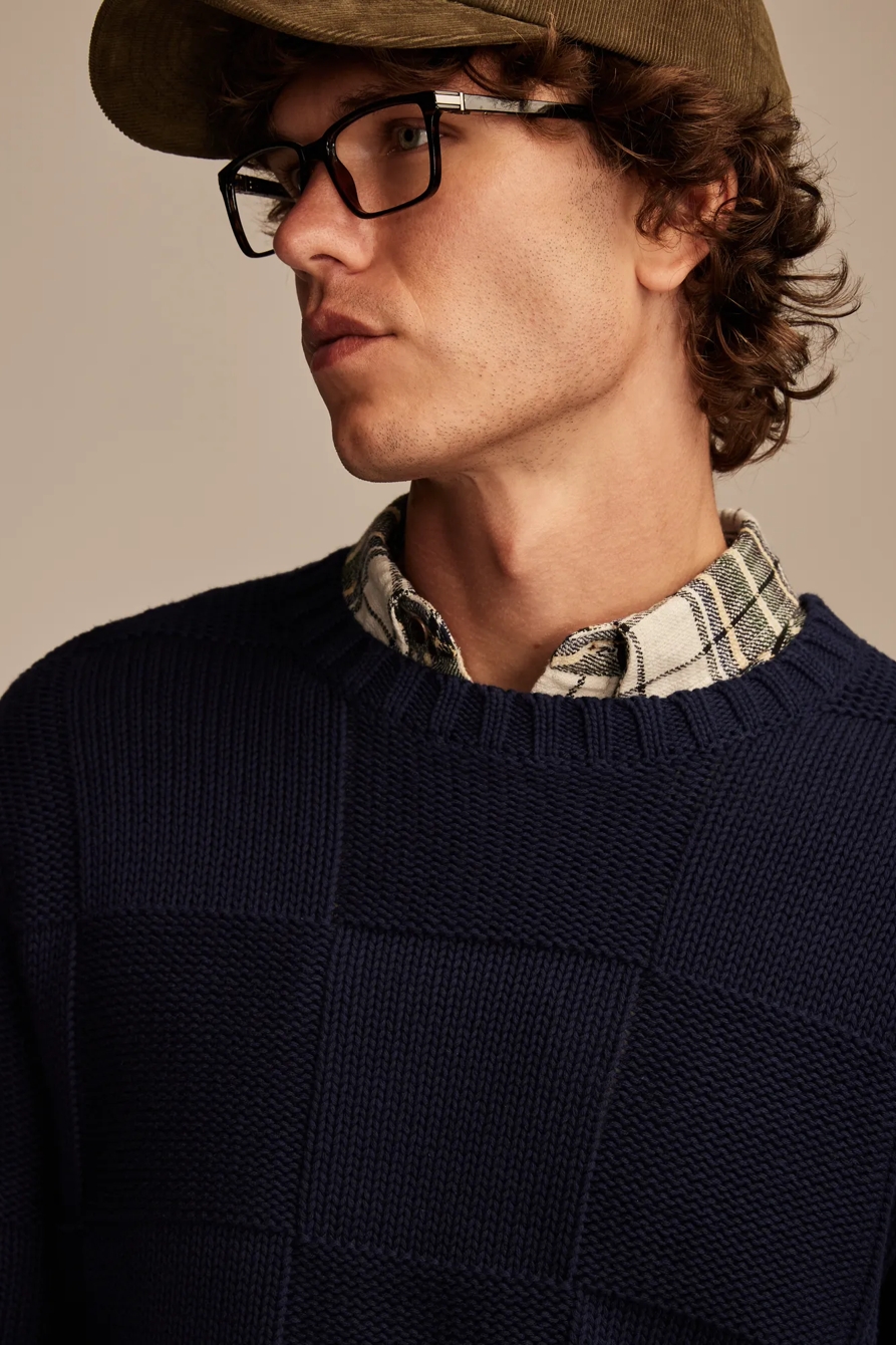 CHECK STITCH CREW NECK SWEATER, image 2