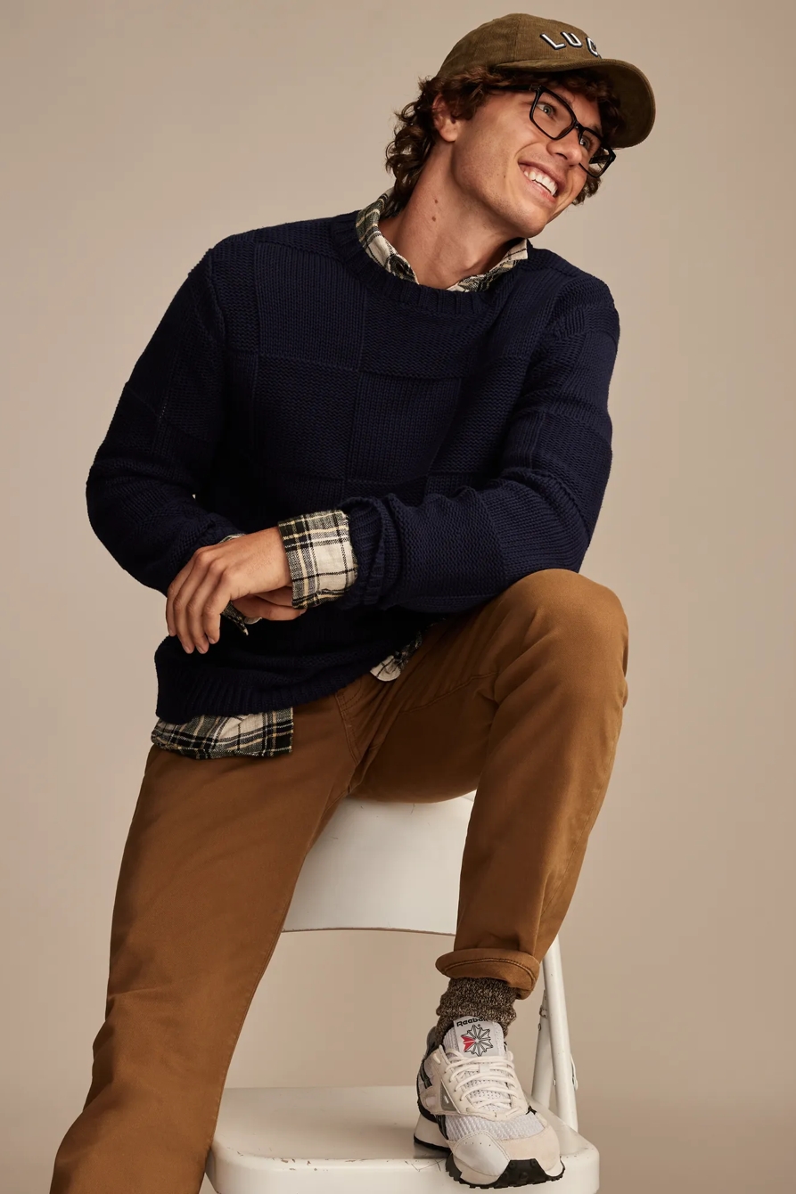 CHECK STITCH CREW NECK SWEATER, image 5