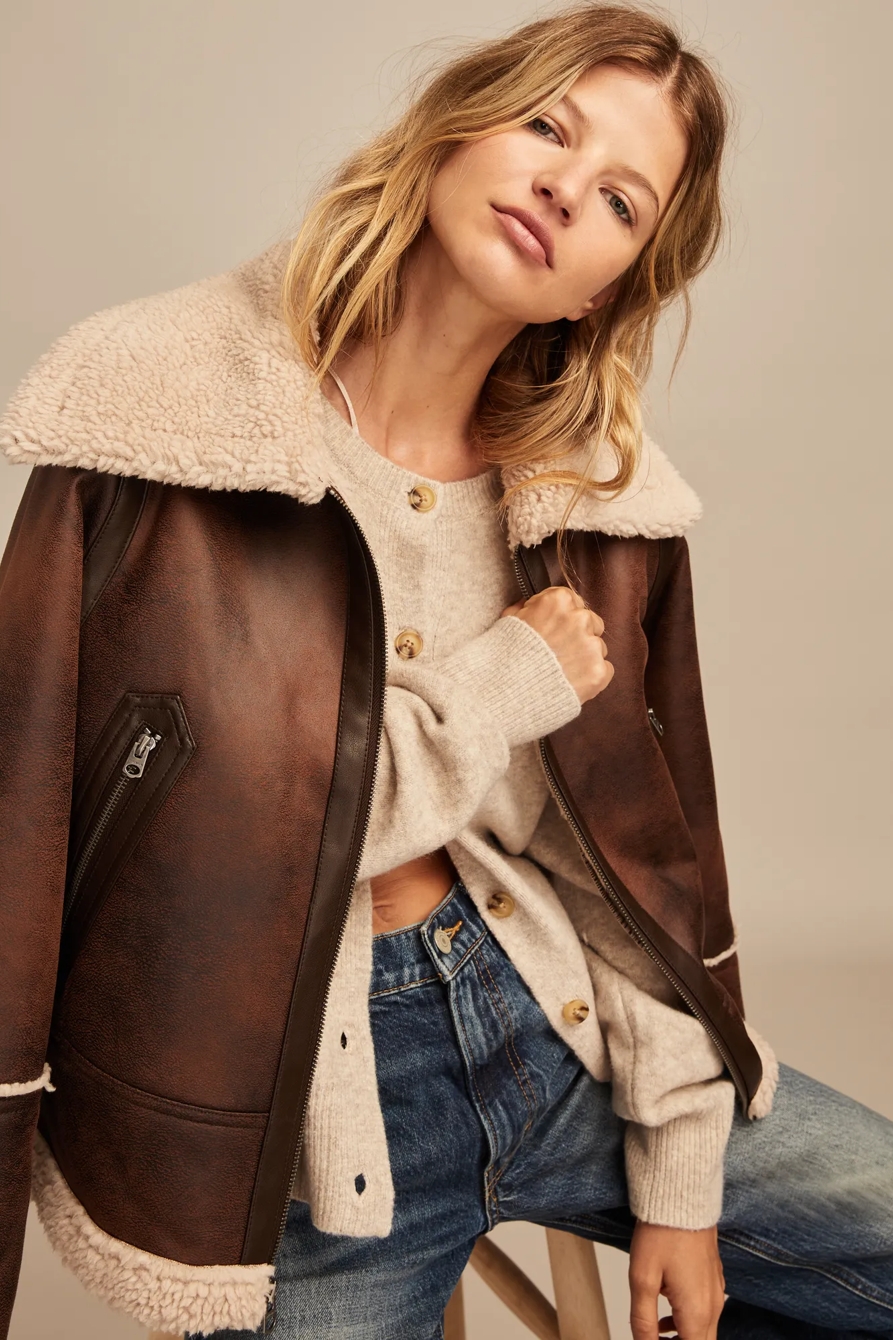 FAUX SHEARLING JACKET, image 6