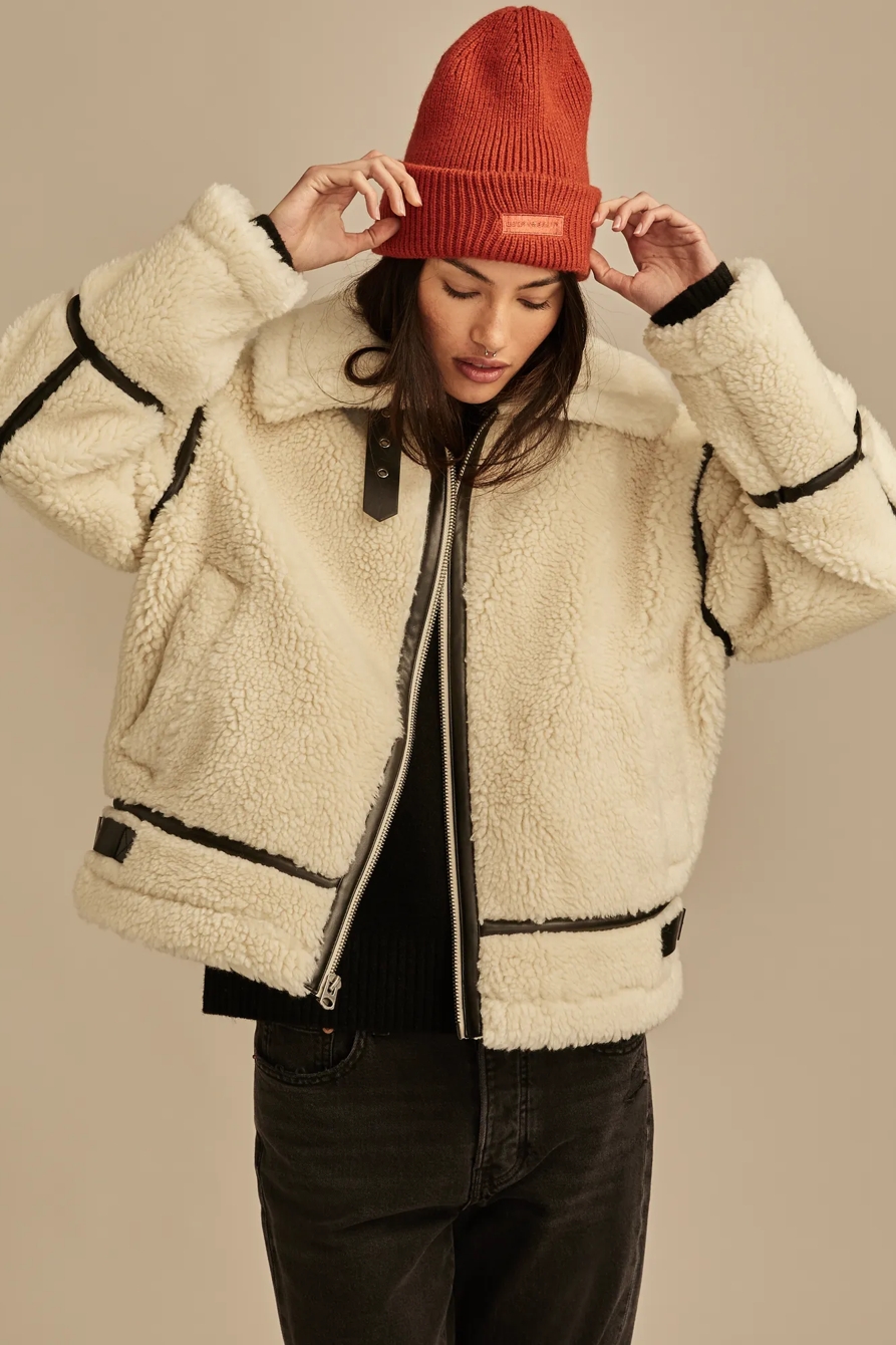 FAUX TEDDY MOTO JACKET, image 3