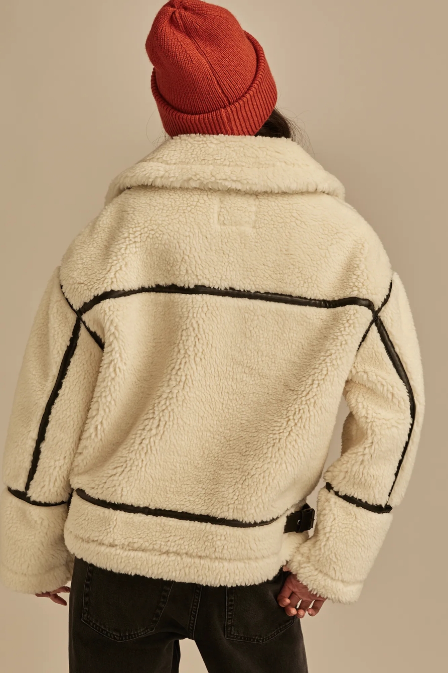 FAUX TEDDY MOTO JACKET, image 5