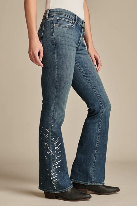 STUDDED LUCKY LEGEND MID RISE SWEET FLARE, image 2