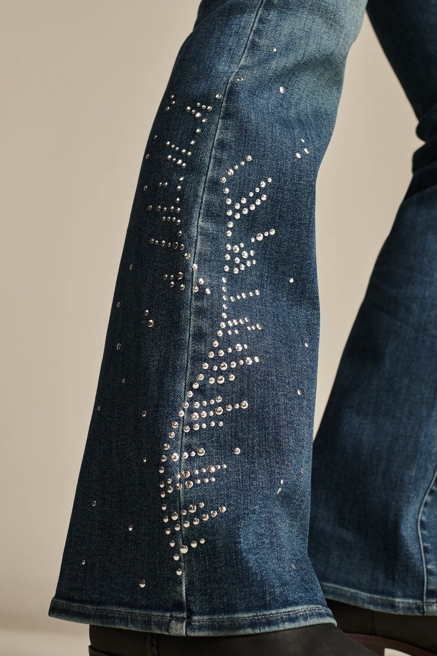 STUDDED LUCKY LEGEND MID RISE SWEET FLARE, image 4