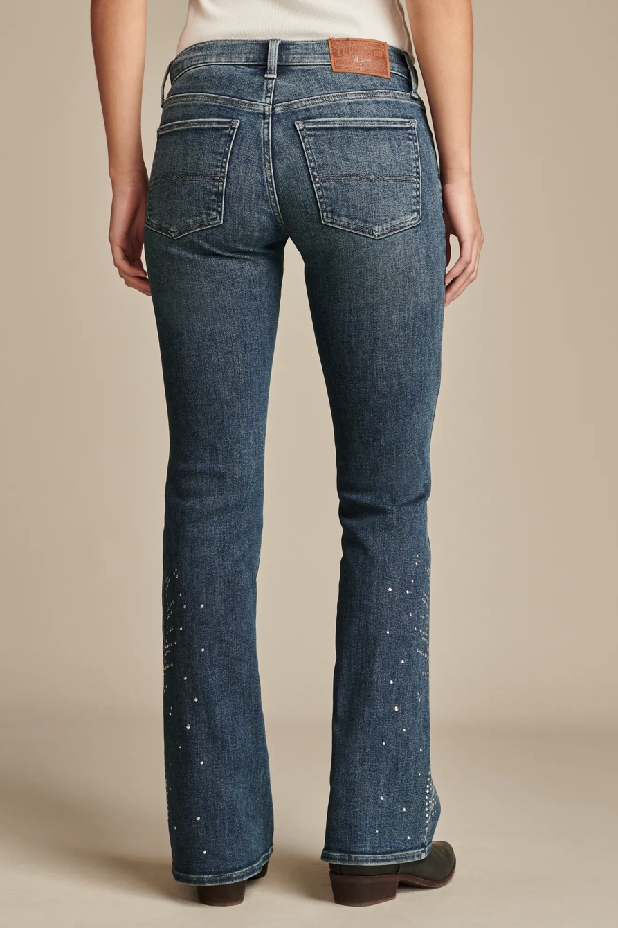STUDDED LUCKY LEGEND MID RISE SWEET FLARE, image 6
