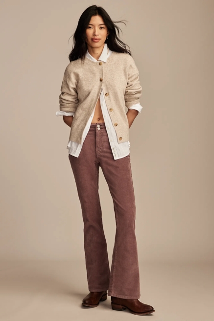 HIGH RISE SEAMED CORDUROY STEVIE FLARE, image 1