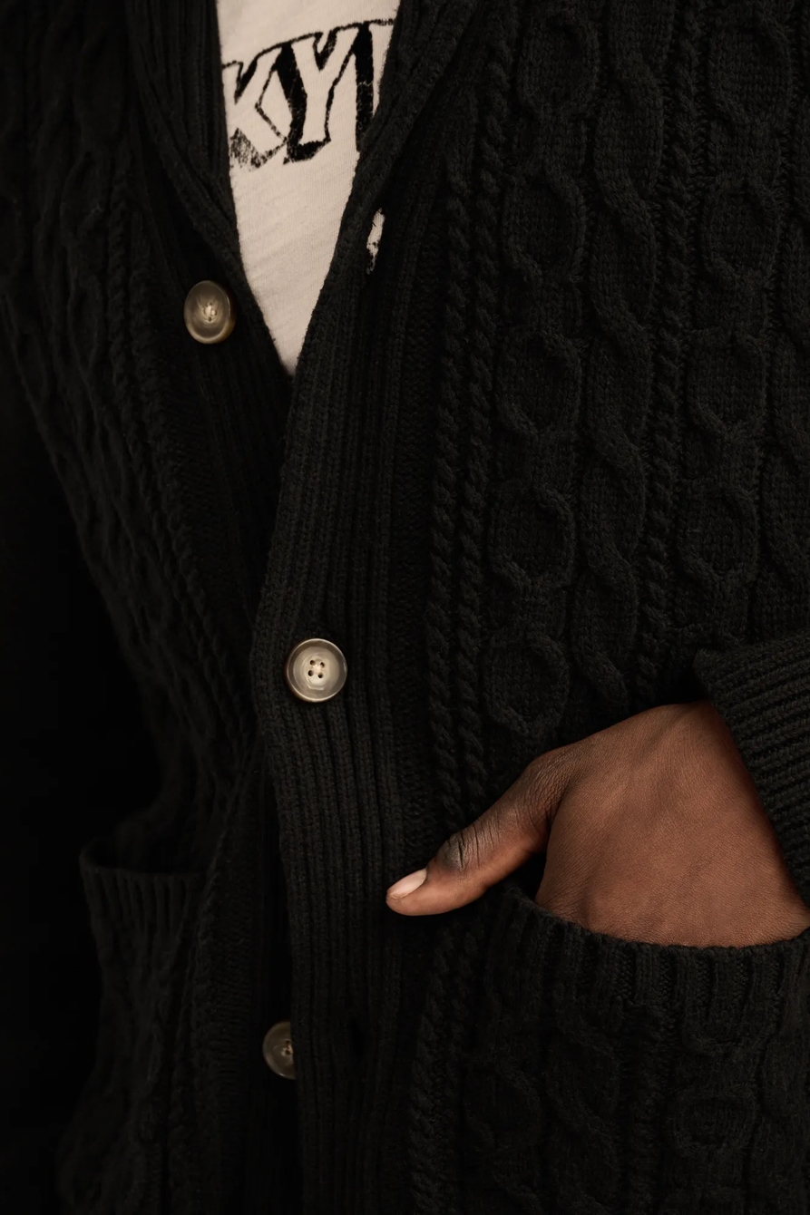 CABLE SHAWL CARDIGAN, image 2