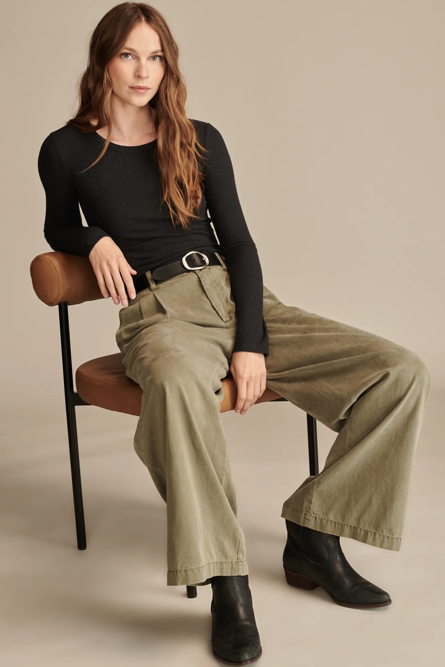 CLASSIC WIDE LEG PLEATED PANT, image 6