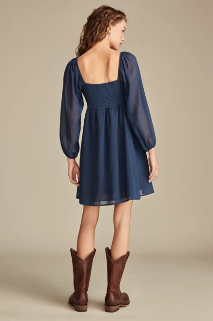 SQUARE NECK LONG SLEEVE MINI DRESS, image 4