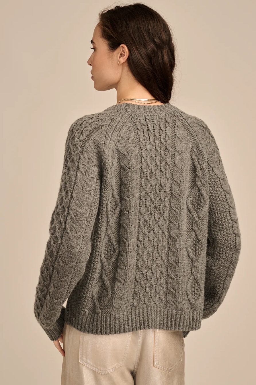 MIXED CABLE CREW PULLOVER SWEATER, image 4