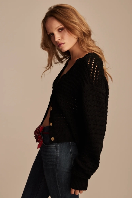 SCALLOP POINTELLE CARDIGAN, image 3