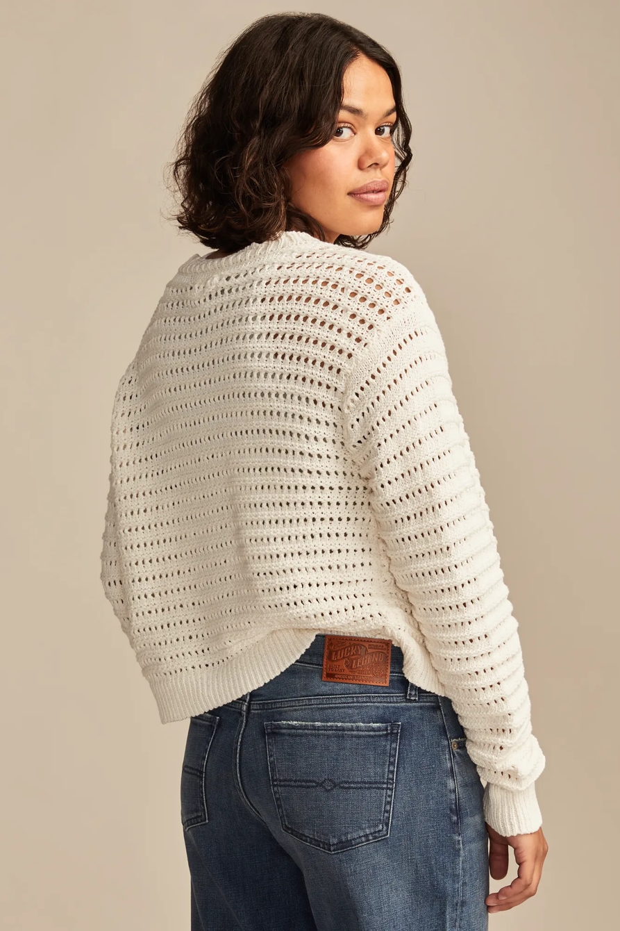 SCALLOP POINTELLE CARDIGAN, image 3