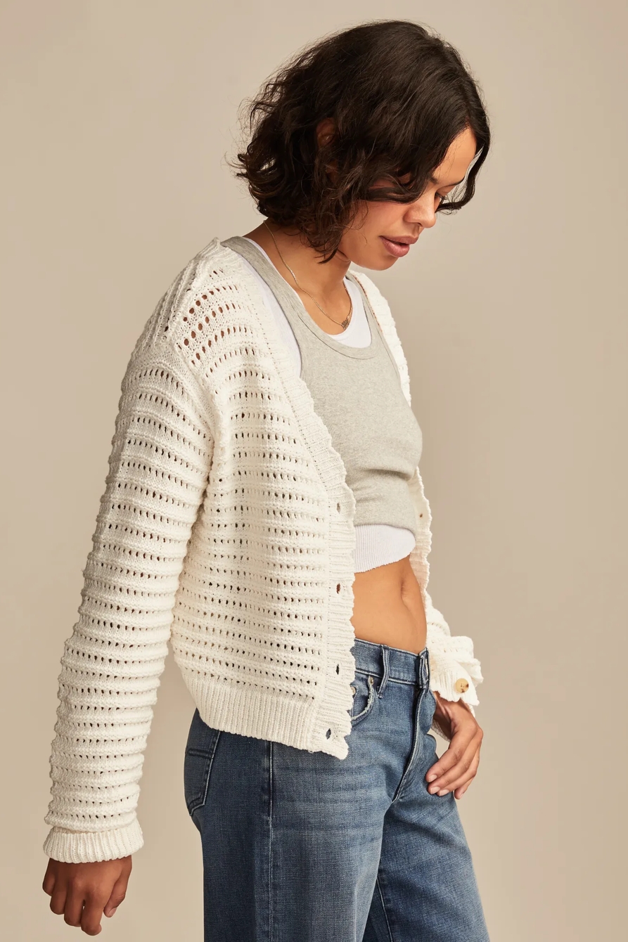SCALLOP POINTELLE CARDIGAN, image 4