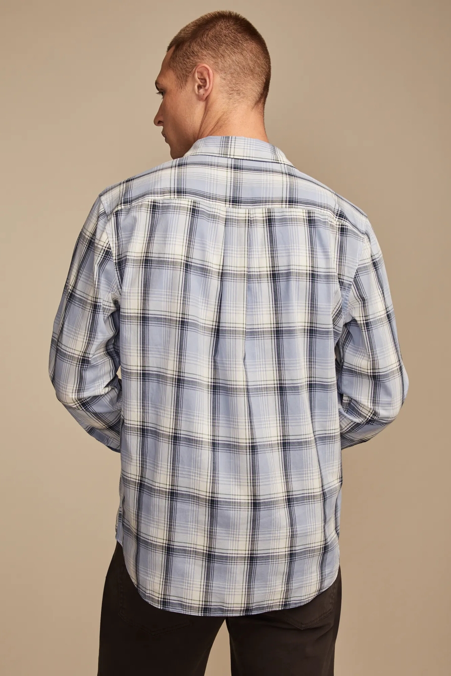 PLAID ONE POCKET POPLIN LONG SLEEVE SHIRT, image 3