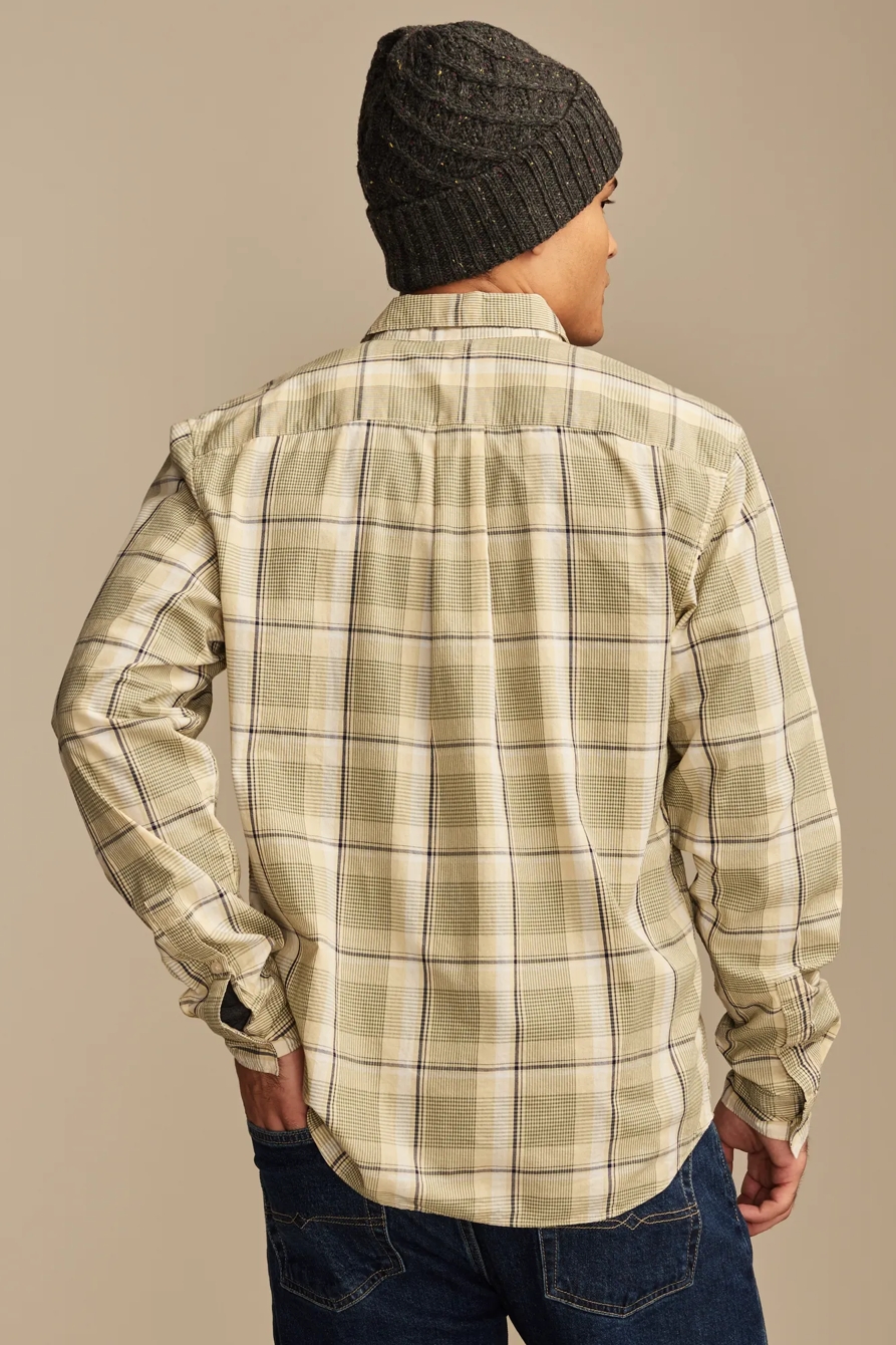 PLAID ONE POCKET POPLIN LONG SLEEVE SHIRT, image 3