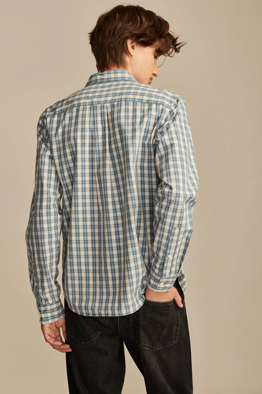 PLAID ONE POCKET POPLIN LONG SLEEVE SHIRT, image 4