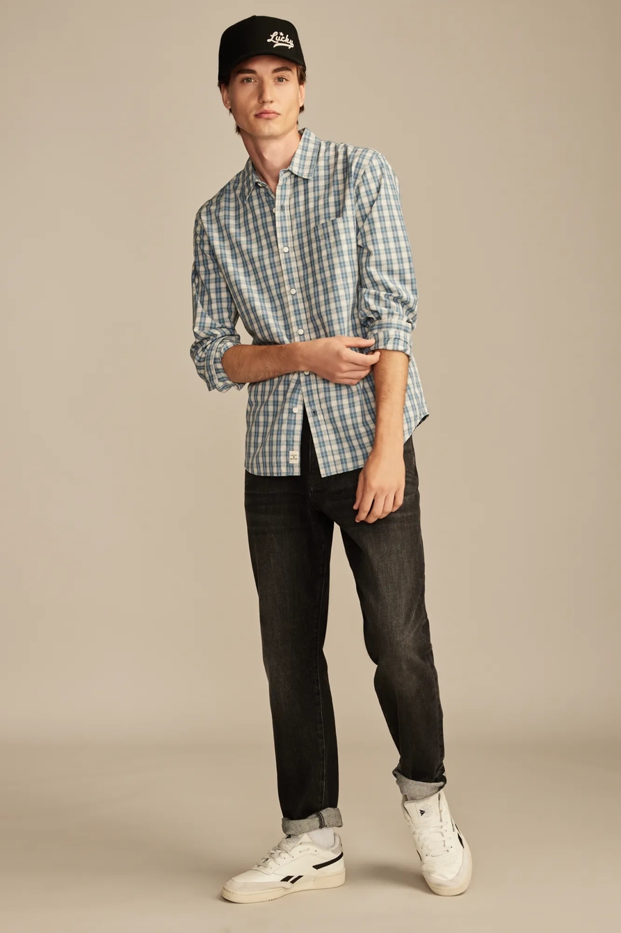PLAID ONE POCKET POPLIN LONG SLEEVE SHIRT, image 5