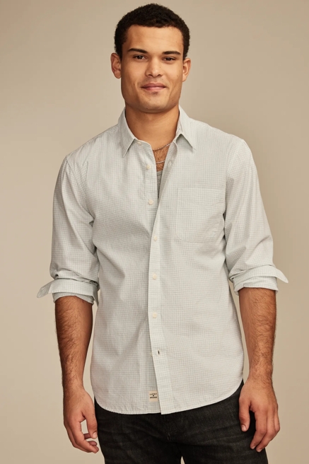 PLAID ONE POCKET POPLIN LONG SLEEVE SHIRT, image 2