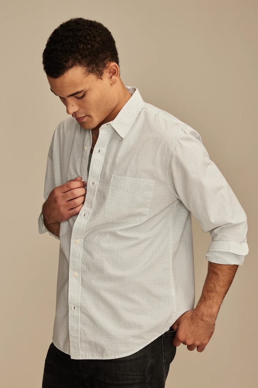 PLAID ONE POCKET POPLIN LONG SLEEVE SHIRT, image 4