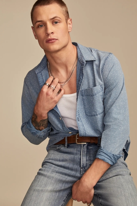 PRINTED POPLIN LONG SLEEVE SHIRT, image 1