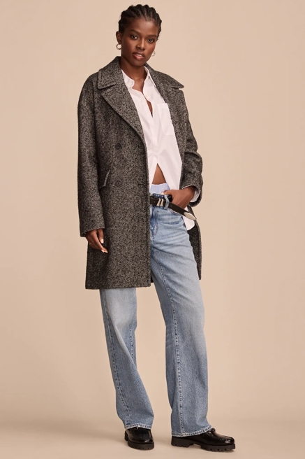 HERRINGBONE DOUBLE BREASTED COAT, image 1