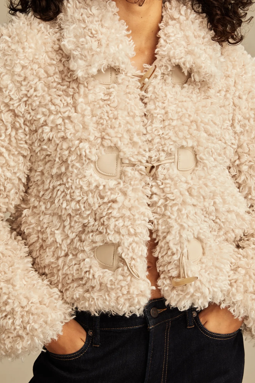 FAUX TEDDY TOGGLE JACKET, image 2