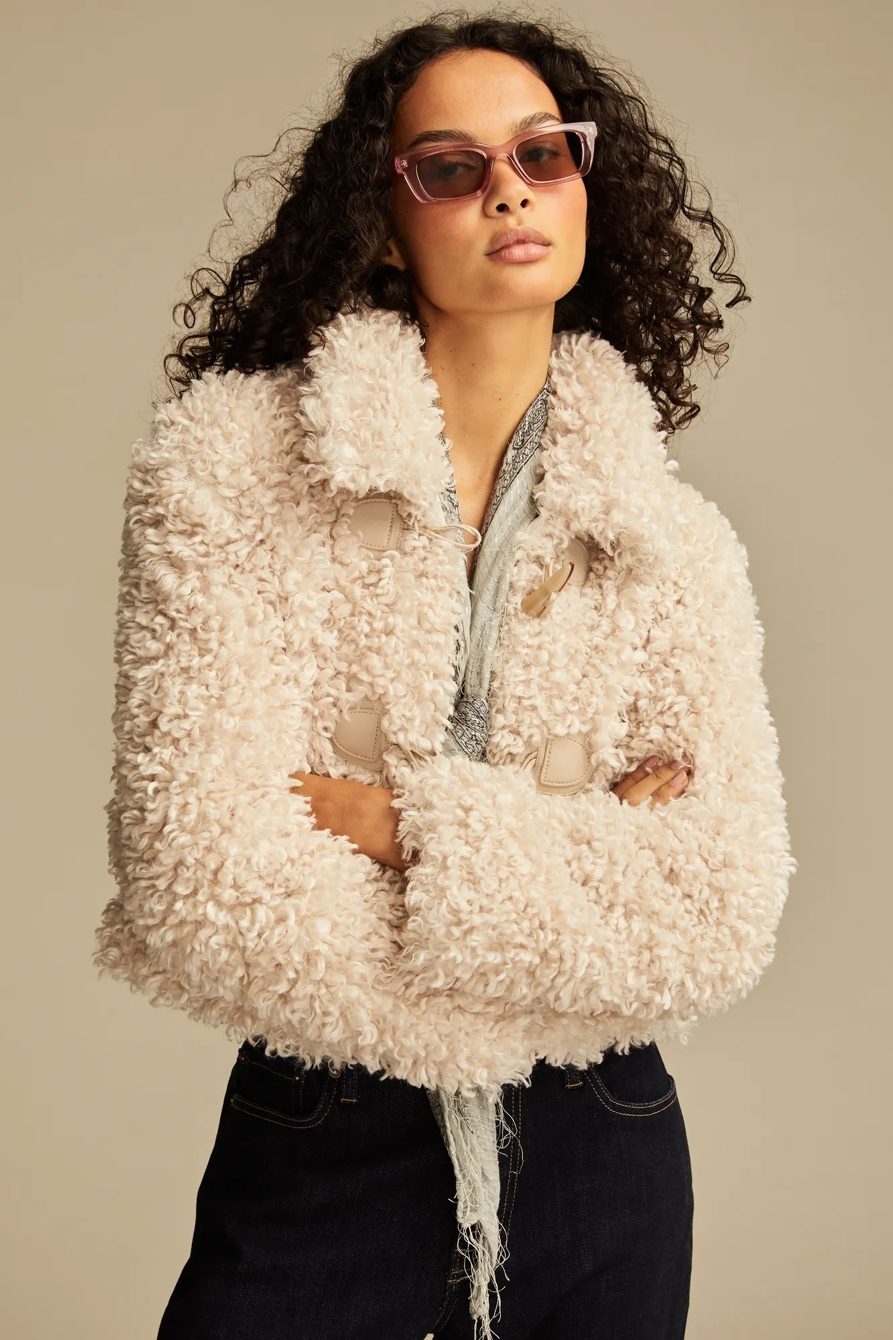 FAUX TEDDY TOGGLE JACKET, image 4