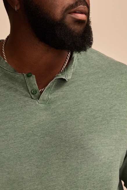 BIG & TALL VENICE BURNOUT LONG SLEEVE NOTCH NECK SHIRT, image 2