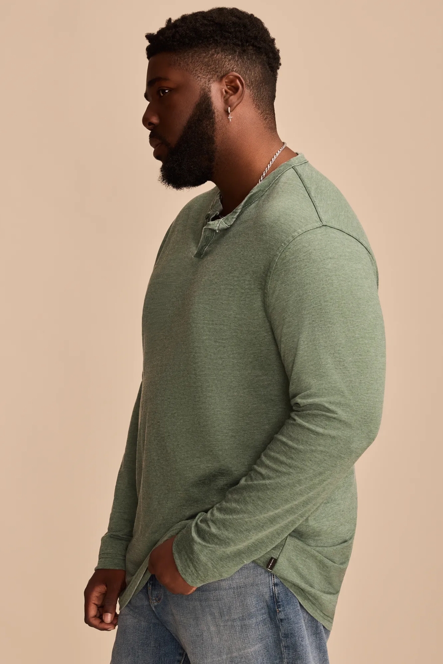 VENICE BURNOUT LONG SLEEVE NOTCH NECK SHIRT, image 3