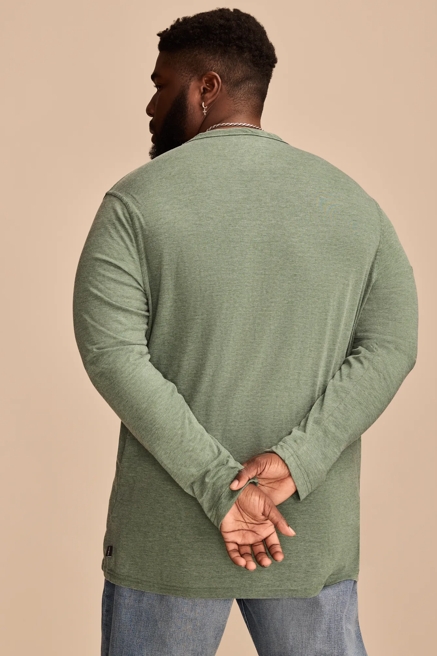 BIG & TALL VENICE BURNOUT LONG SLEEVE NOTCH NECK SHIRT, image 4