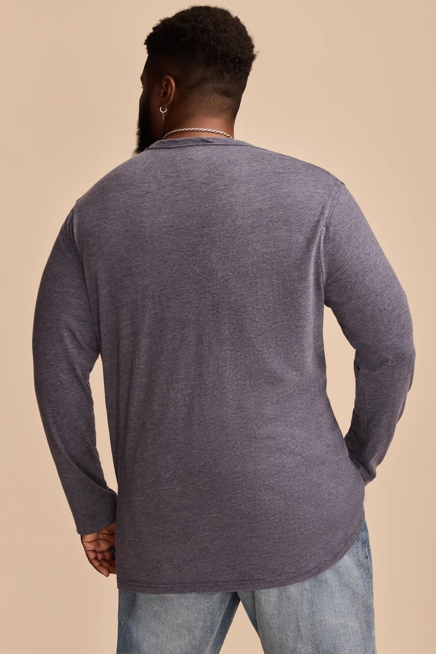 BIG & TALL VENICE BURNOUT LONG SLEEVE NOTCH NECK SHIRT, image 4