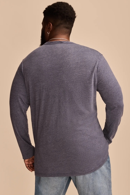 BIG & TALL VENICE BURNOUT LONG SLEEVE NOTCH NECK SHIRT, image 4