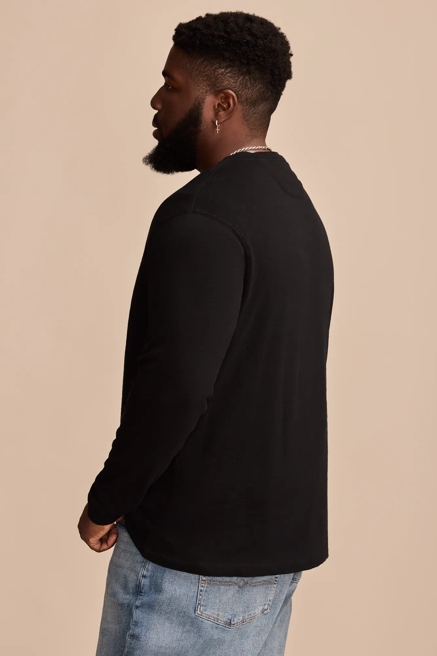 BIG & TALL WEEKEND SLUB JERSEY LONG SLEEVE HENLEY, image 3