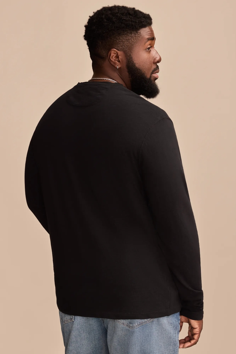 BIG & TALL WEEKEND SLUB JERSEY LONG SLEEVE HENLEY, image 4