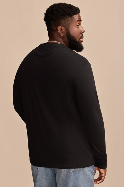 BIG & TALL WEEKEND SLUB JERSEY LONG SLEEVE HENLEY, image 4
