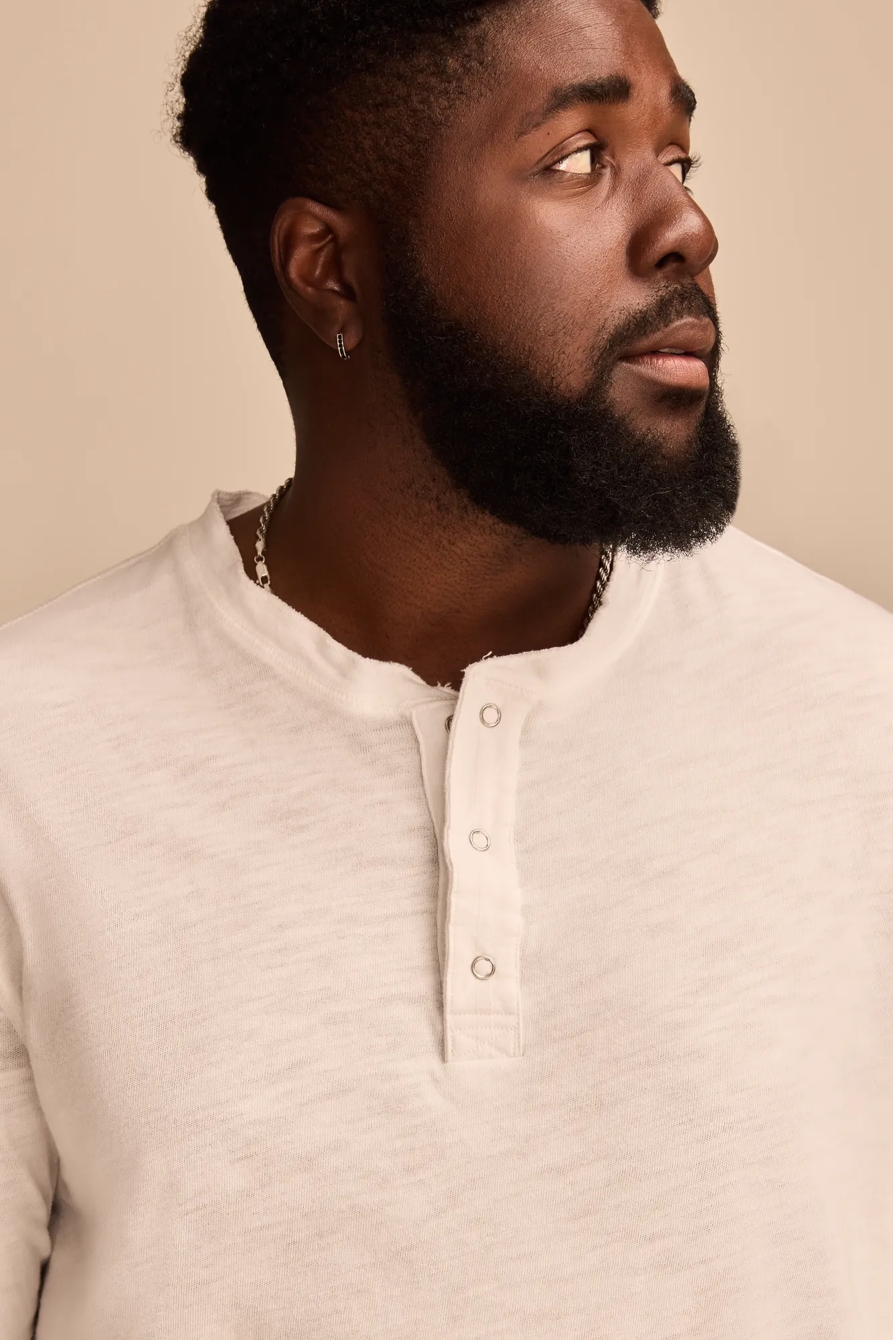 BIG & TALL WEEKEND SLUB JERSEY LONG SLEEVE HENLEY, image 2