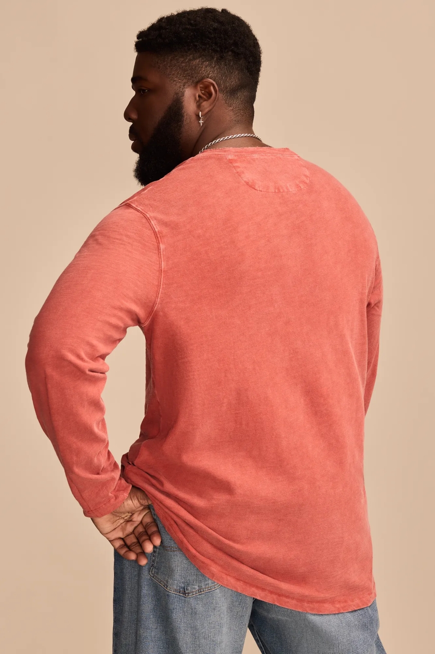 BIG & TALL WEEKEND SLUB JERSEY LONG SLEEVE HENLEY, image 4