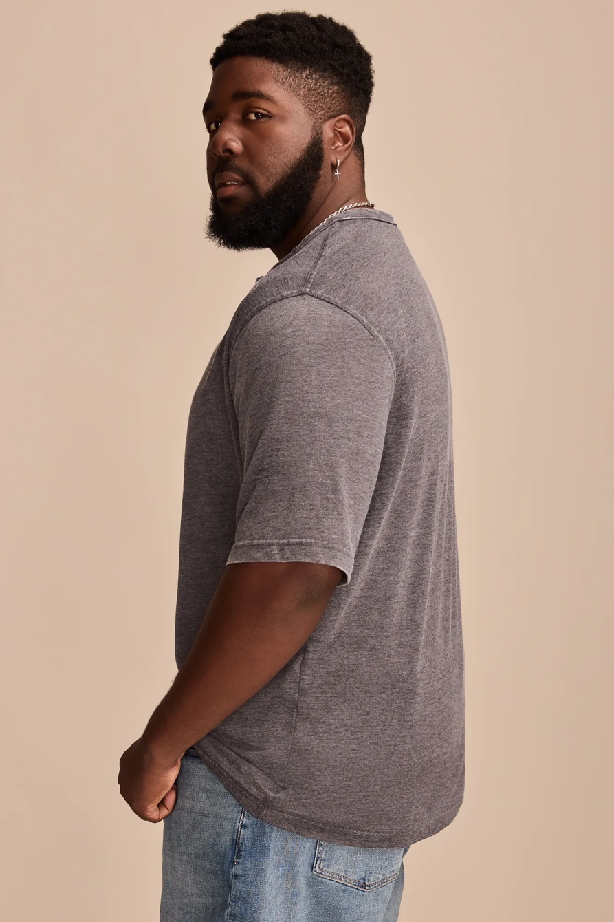 BIG & TALL VENICE BURNOUT NOTCH NECK TEE, image 3