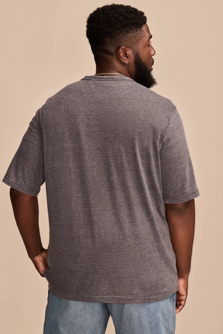 BIG & TALL VENICE BURNOUT NOTCH NECK TEE, image 4