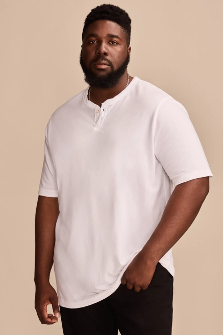 BIG & TALL VENICE BURNOUT NOTCH NECK TEE, image 1