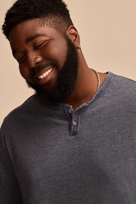 BIG & TALL VENICE BURNOUT NOTCH NECK TEE, image 2