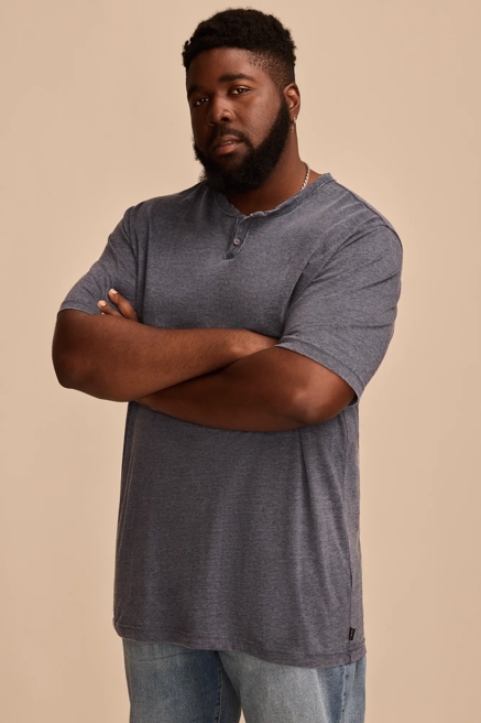 BIG & TALL VENICE BURNOUT NOTCH NECK TEE, image 3