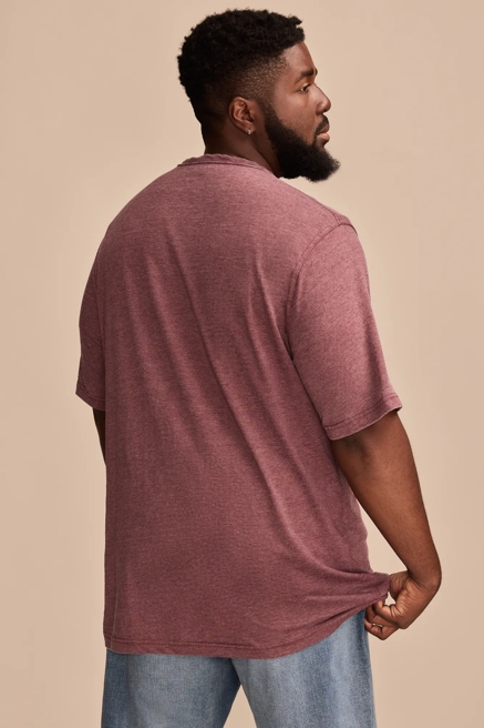 BIG & TALL VENICE BURNOUT NOTCH NECK TEE, image 3