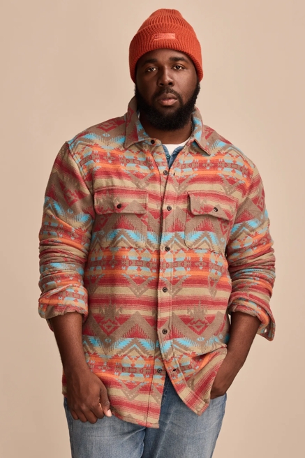 BIG & TALL SOUTHWESTERN JACQUARD HUMBOLDT LONG SLEEVE SHIRT, image 1