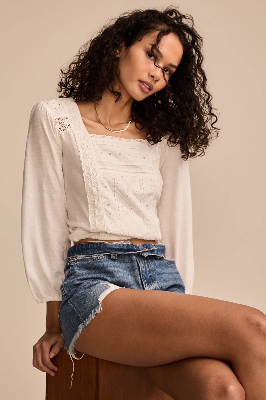 SQUARE NECK PEASANT TOP, image 2