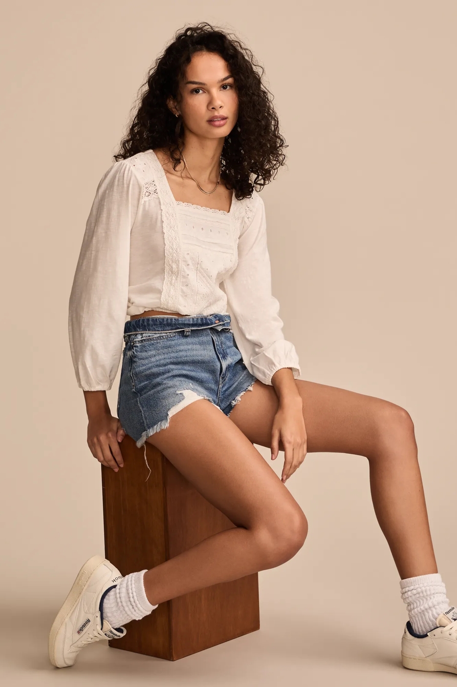 SQUARE NECK PEASANT TOP, image 6