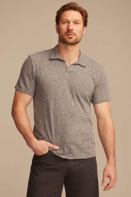SLUB JERSEY JOHNNY COLLAR POLO, image 1