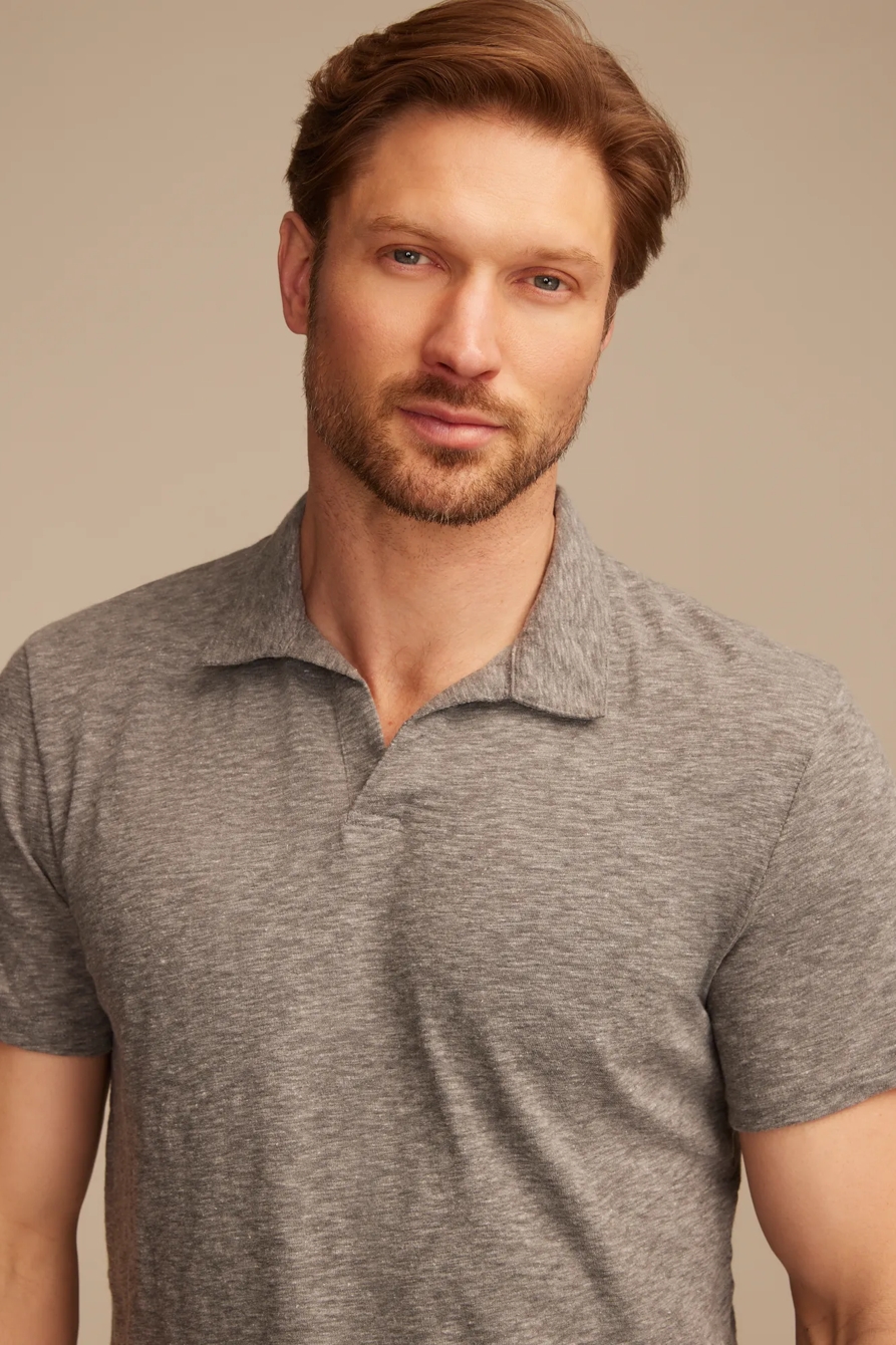 SLUB JERSEY JOHNNY COLLAR POLO, image 2