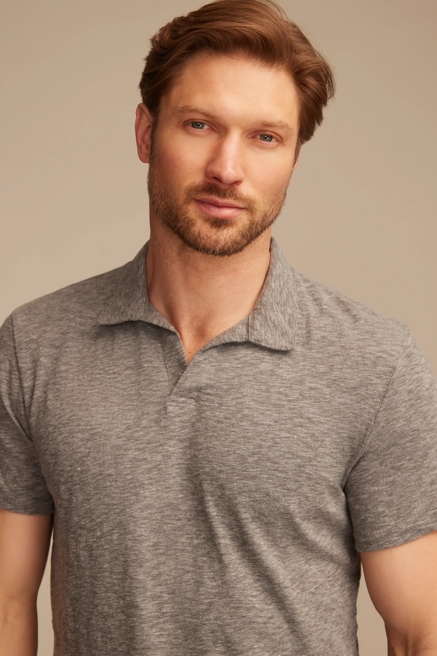 SLUB JERSEY JOHNNY COLLAR POLO, image 2