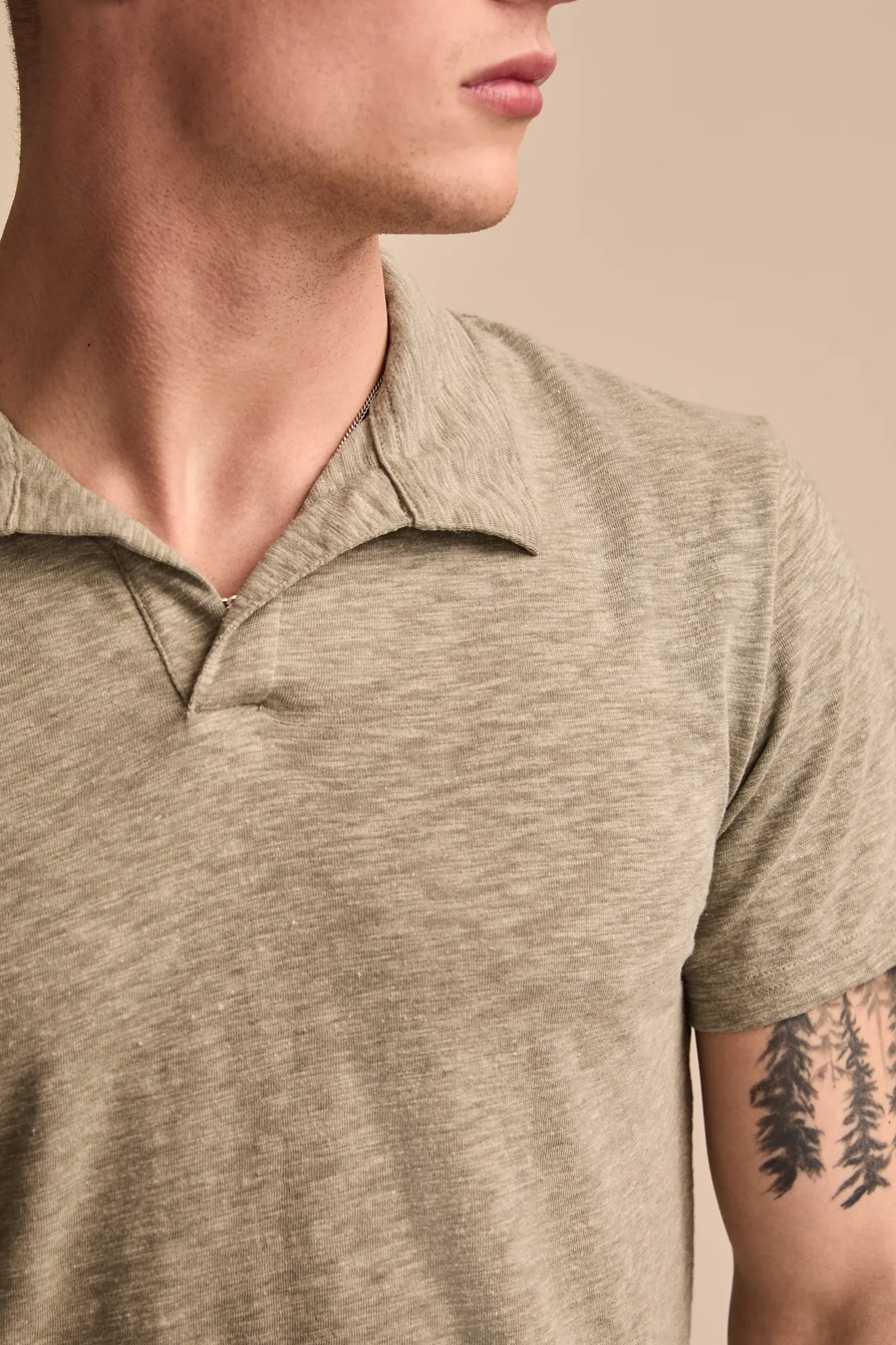 SLUB JERSEY JOHNNY COLLAR POLO, image 2